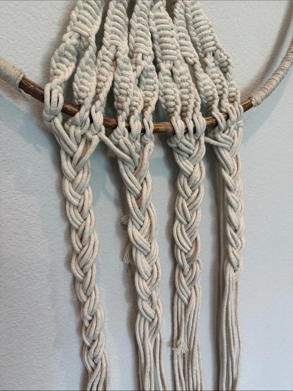 Natural Cotton Macrame Tree of Life Wall Hanging - Cream 19” x 37”